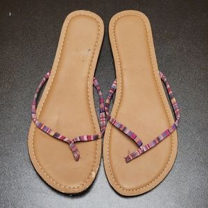 Multicolored Thong Sandals